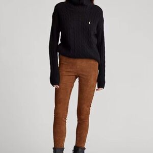 Ralph Lauren Brown Leather Suede Skinny Pants PLEASE SEE ALL PICS/DESCRIP